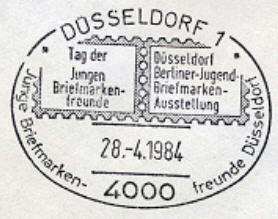 Sonderstempel Düsseldorf-Berliner Jugend-Briefmarken-Ausstellung