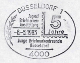 Sonderstempel 5 Jahre Junge Briefmarkenfreunde Düsseldorf