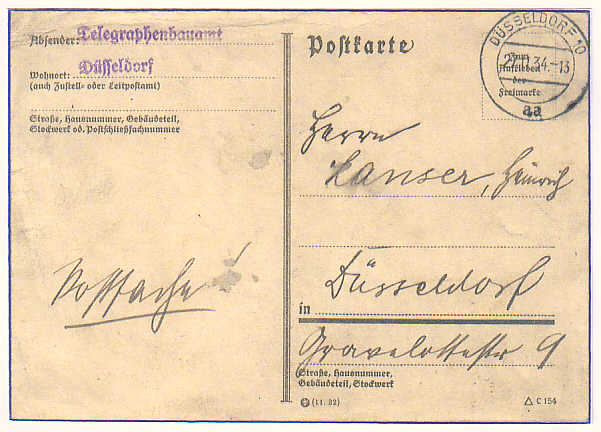 Postsache Düsseldorf 10 aa Postsache Düsseldorf 10 aa